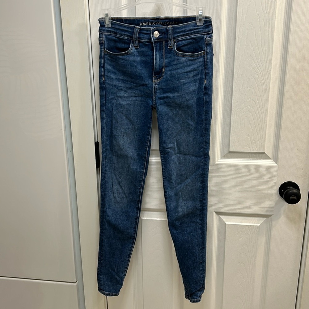 American Eagle Women’s Next Level Stretch High Rise Jeggings Size 0 Reg EUC